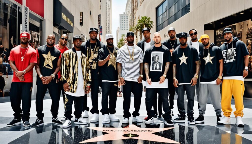 Rap icons on the Hollywood Walk of Fame