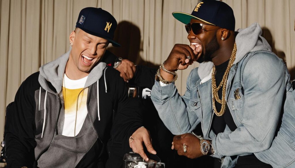 eminem and 50 cent laughing together
